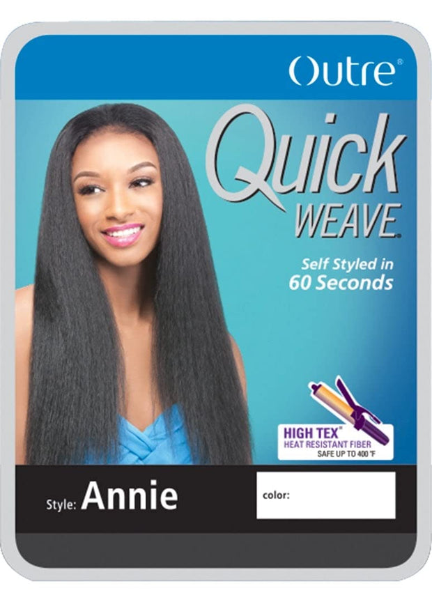 Outre Synthetic Hair Half Wig Quick Weave Annie, 1B