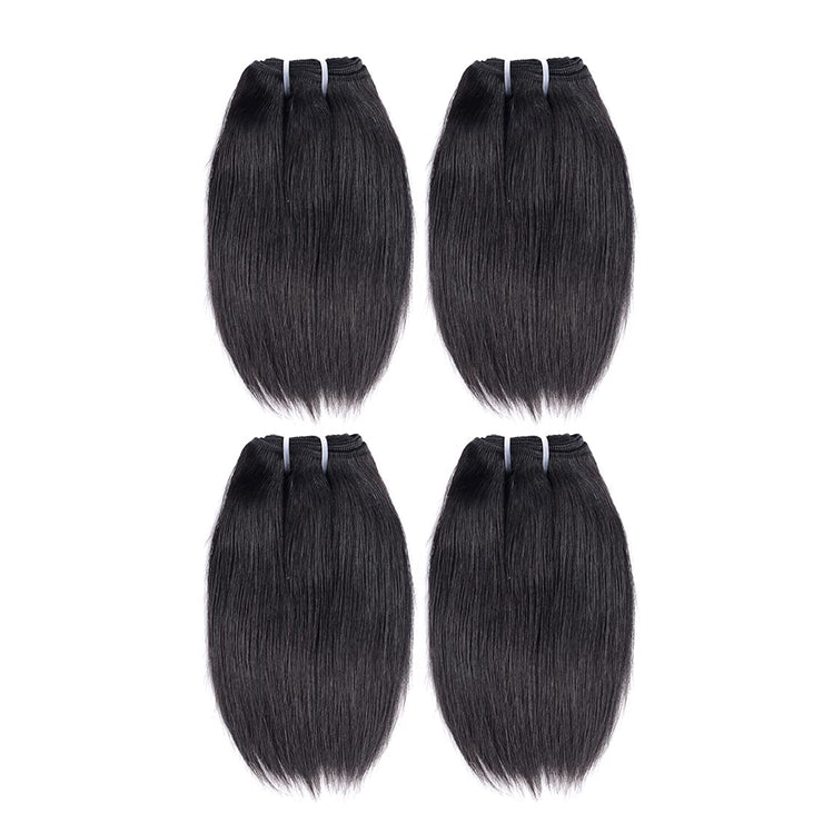 Cece Beauty 8 Inch Short Human Hair Bundles Natural Color 4 Bundles 12A Brazilian Virgin Hair 100% Unprocessed Straight Human Hair(8"8"8"8")