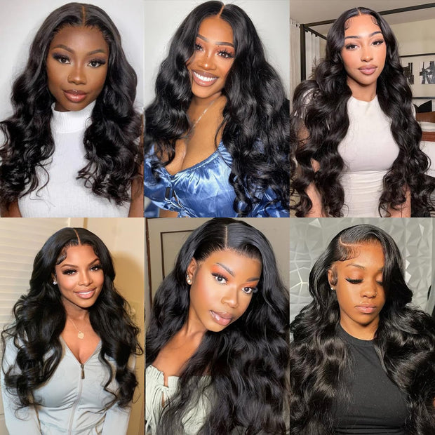 Body Wave Bundles Human Hair 10 10 10 Inch Human Hair Bundle 100% Unprocessed Brazilian Virgin Hair 3 Bundles Human Hair Extensions for Black Women Natural Color
