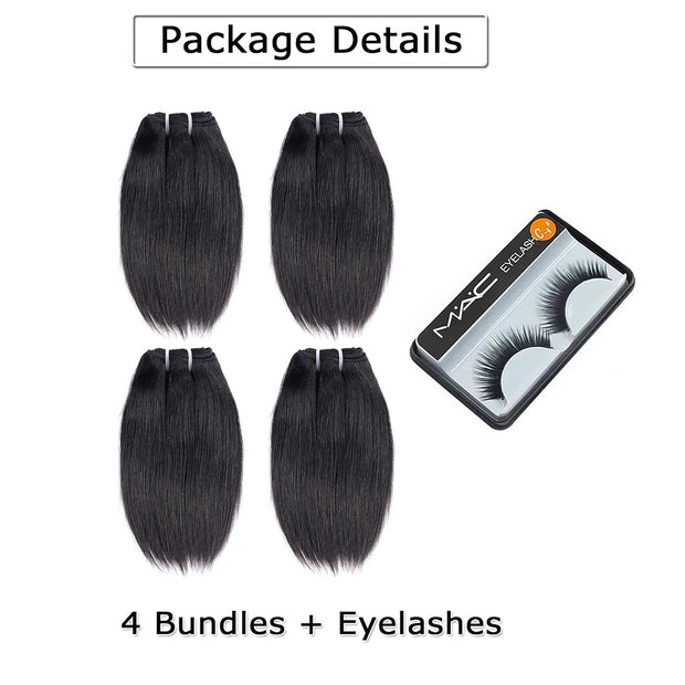 Cece Beauty 8 Inch Short Human Hair Bundles Natural Color 4 Bundles 12A Brazilian Virgin Hair 100% Unprocessed Straight Human Hair(8"8"8"8")