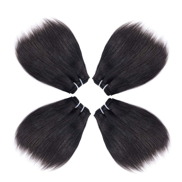Cece Beauty 8 Inch Short Human Hair Bundles Natural Color 4 Bundles 12A Brazilian Virgin Hair 100% Unprocessed Straight Human Hair(8"8"8"8")