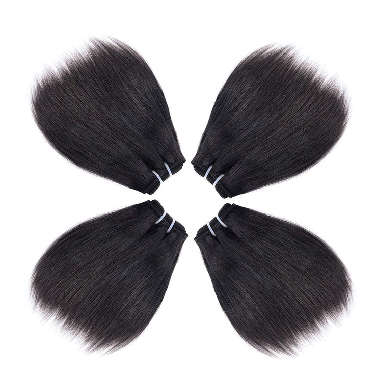 Cece Beauty 8 Inch Short Human Hair Bundles Natural Color 4 Bundles 12A Brazilian Virgin Hair 100% Unprocessed Straight Human Hair(8"8"8"8")