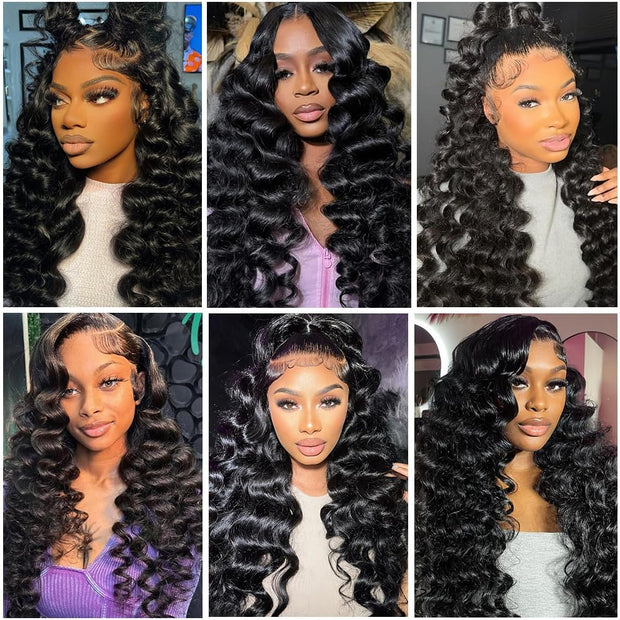 Loose Wave Bundles Human Hair 3 Bunldes 100% Unprocessed Brazilian Virgin Hair Loose Wave Bundles Hair Extensions for Black Women