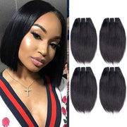 Cece Beauty 8 Inch Short Human Hair Bundles Natural Color 4 Bundles 12A Brazilian Virgin Hair 100% Unprocessed Straight Human Hair(8"8"8"8")