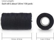 Ryalan Weaving Needle Combo Deal Black Thread with 10pcs Needle for Making Wig Sewing Hair Weft Hair Weave Extension, Big Medium and Small C J Shape Curved Needle I Needle (3 Thread Black + 10 Needle)