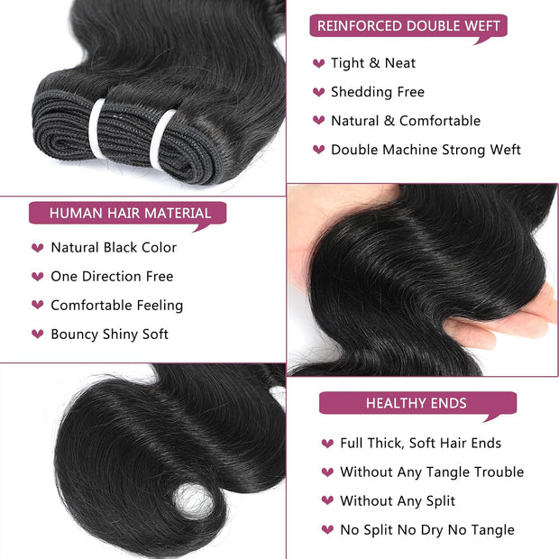 Human Hair Bundles 4 Bundles 10 Inch 12A Body Wave Bundles Human Hair 100% Unprocessed Brazilian Virgin
